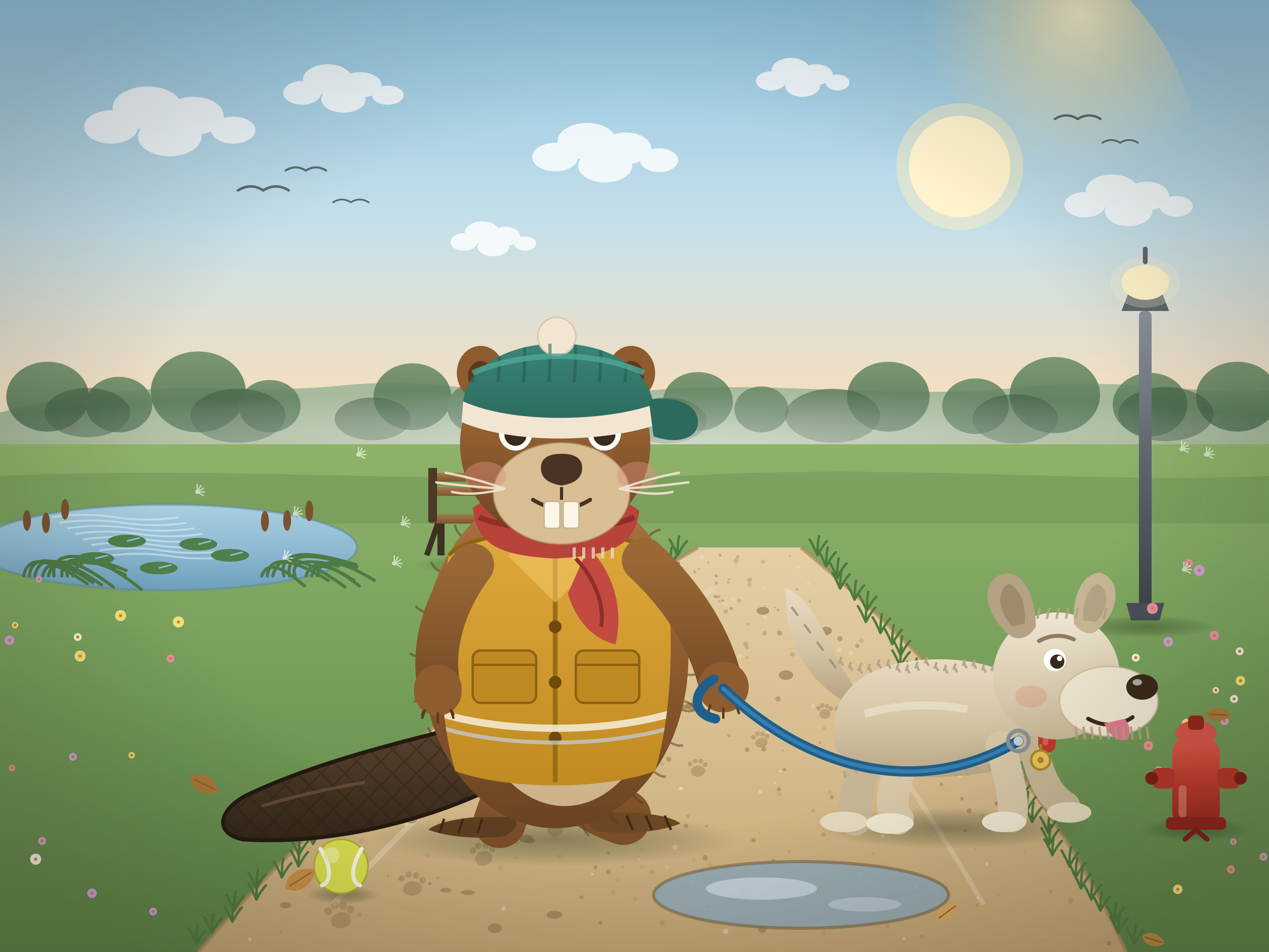 A beaver walking a dog, from the test loop.